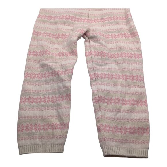 Gymboree Sweater Knit Pants Baby Girl 18-24M Pink‎ & White Nordic Pattern Cotton - Picture 7 of 7